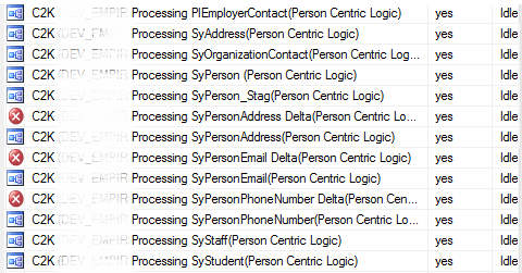 Icons on monitored jobs
